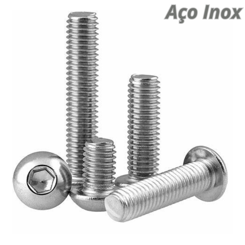 INOX 304/A2 Parafuso Allen Abaulado MA 6X30 20 pçs