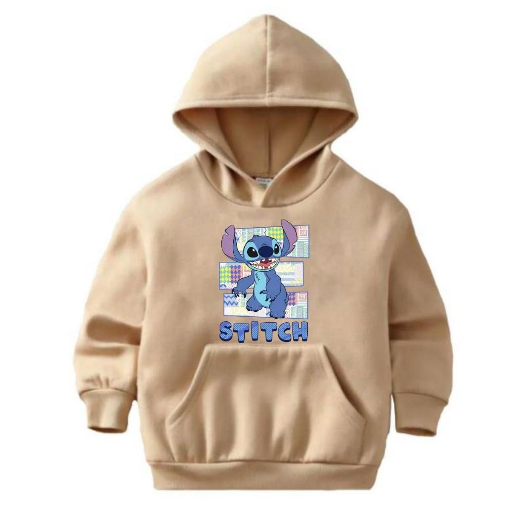 Moletom Stitch Moda Infanto Juvenil Tendência Novidade Inverno Kids Casaco Canguru