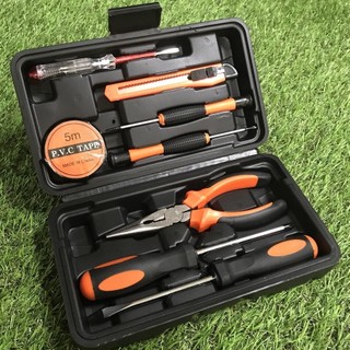 Kit Ferramentas Maleta 8 peças Doméstico Manutenção Básica Alicate de Bico e Chave de Pre…