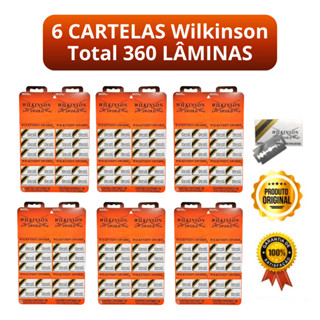 Kit C/6 Cartelas Lâmina Aço Wilkinson Barbear 360 Unidades em Oferta na Shopee
