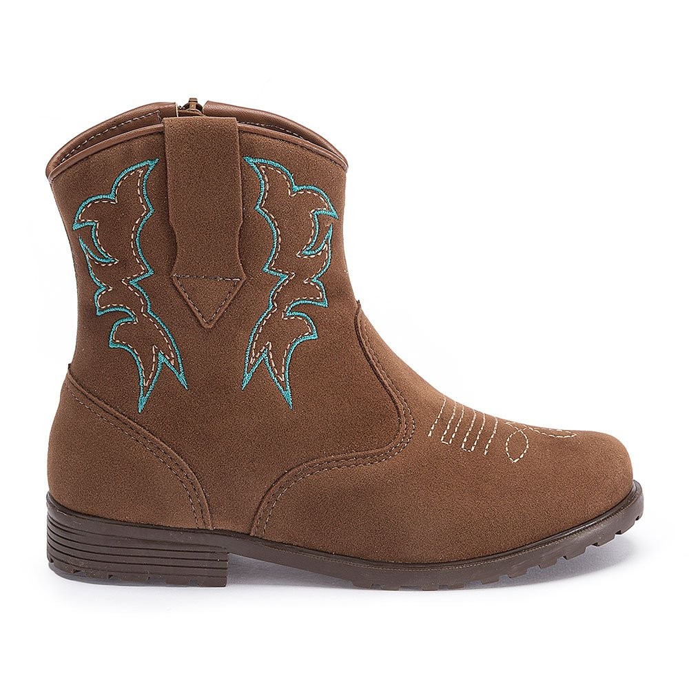 Bota Infantil Texana Country Feminina Marrom Bordada Pequito em Oferta na Shopee