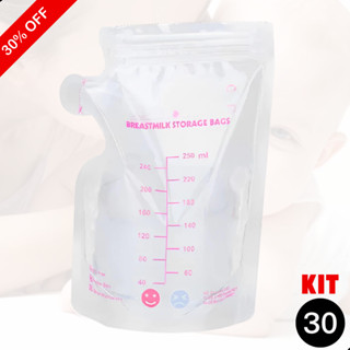 Kit 30 Sacos Para Armazenar Congelar Leite Materno 250 mL envio rapido em Oferta na Shopee