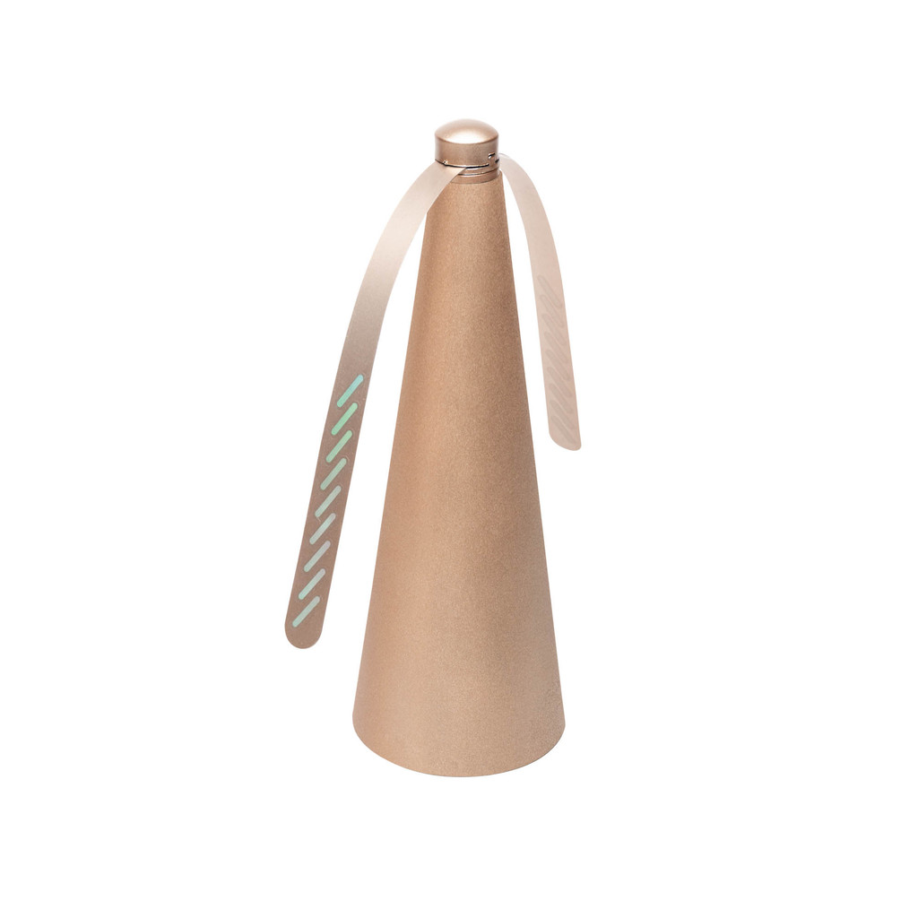 Ventilador Repelente moscas de Mesa de Plástico Rose Metálico 9cm x 9cm x 26cm - Lyor em Oferta na Shopee