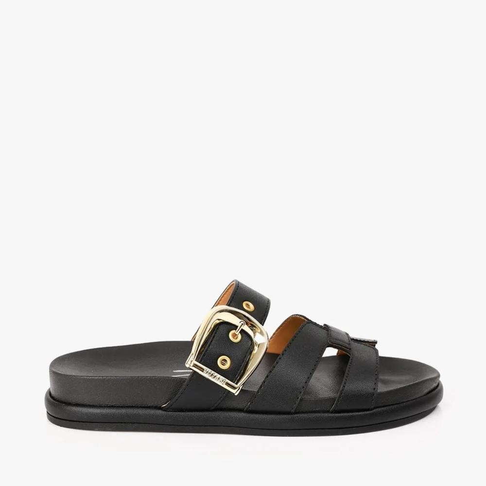 Rasteira Vizzano Flatform Fivela Feminina - Preto - Women Shoes