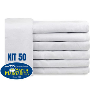 Kit 50 Panos Prato Pé de Galinha Com Bainha Liso Branco - Santa Margarida Legitimo em Oferta na Shopee