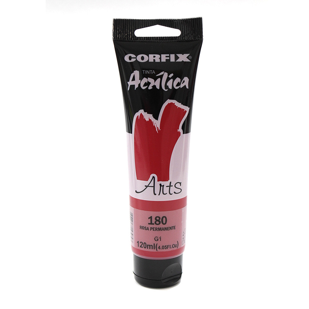 Tinta Acrílica Corfix Arts 120ml G1- 180 Rosa Permanente