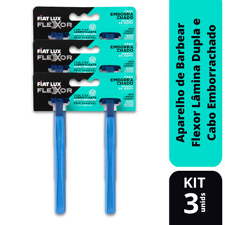 Kit com 3 Blister Barbeador Flexor Dupla Lamina Com 2 Cada