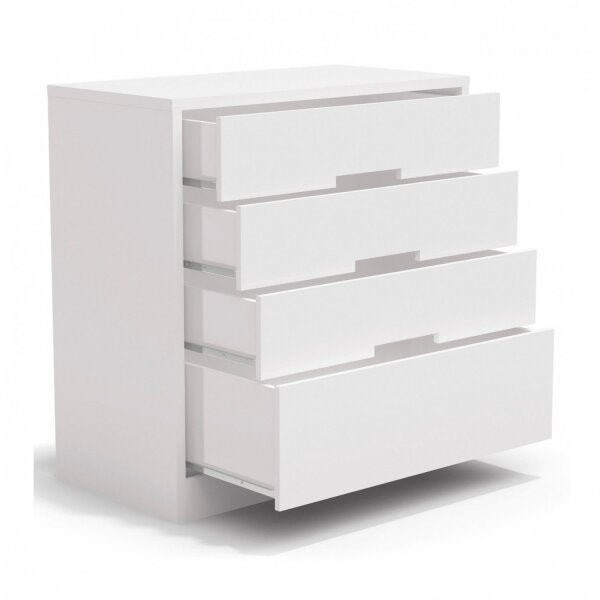 Cômoda com 4 Gavetas S824 Gold  Branco - Home & Living