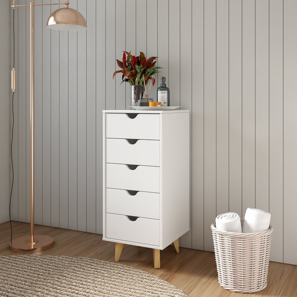 Cômoda 5 Gavetas 40cm Ipanema Branco - Home & Living