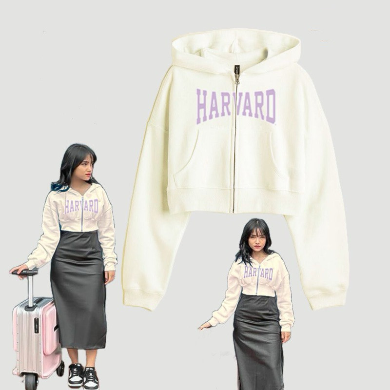 [Importação]-Zgw Mulheres MINA/Crop Zíper LILAC HARVARD Jaqueta De Lã (LD110 , P48)/Casual Manga Longa/Outfit Zipper Contemporânea Motivo Cropped/Fujiii Simple Feminina