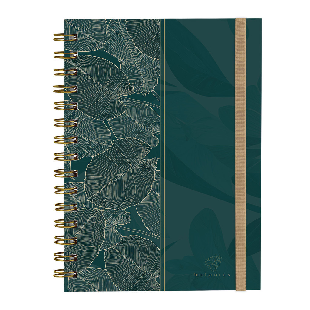 Caderno Plus 100 Fls Botanics Golden Leaves 14x20