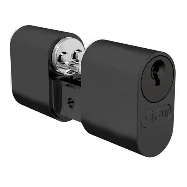 Cilindro Fechadura Stam Gorje Preto 53mm