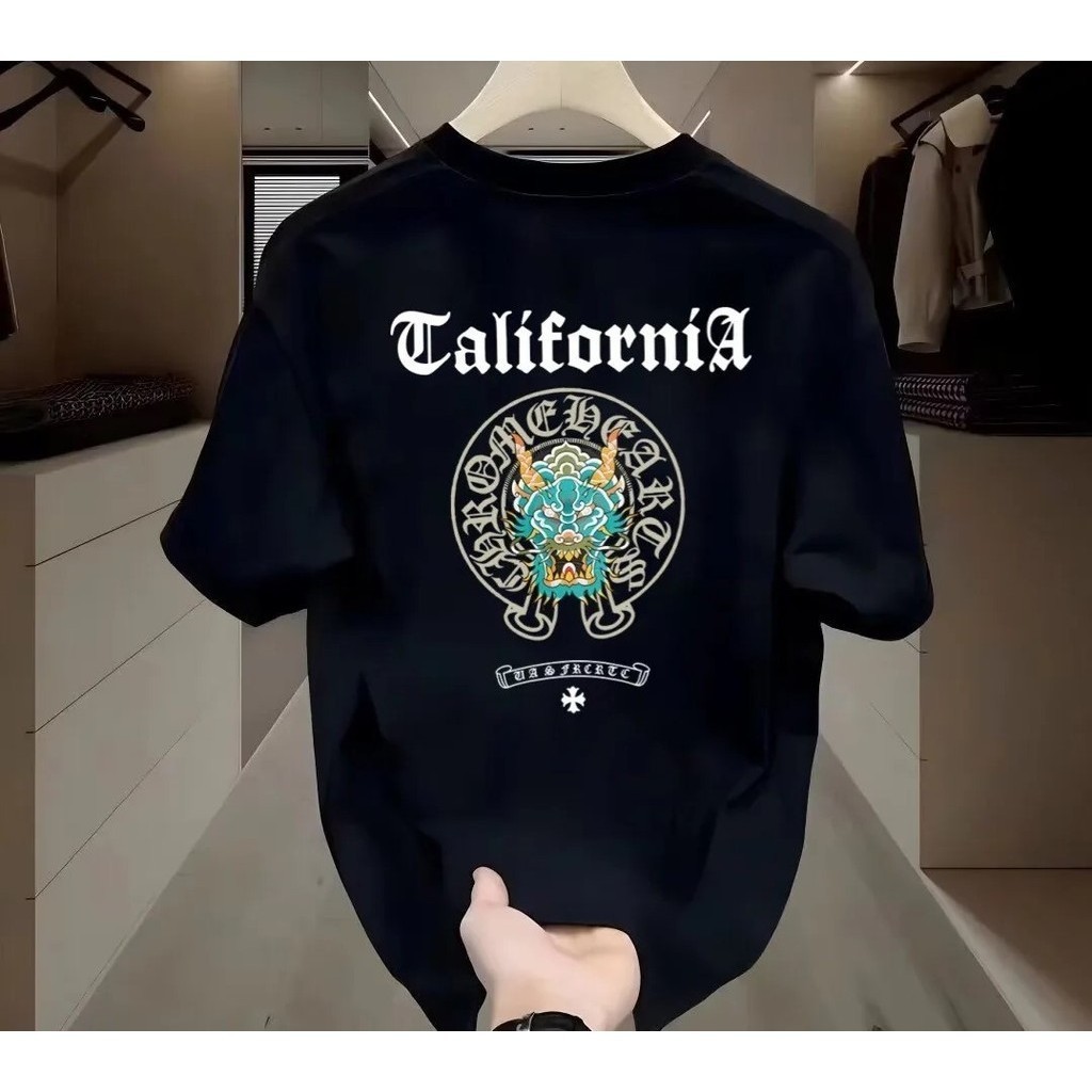 Camisa Oversized Estampada Novo California Streetwear Algodão de Qualidade