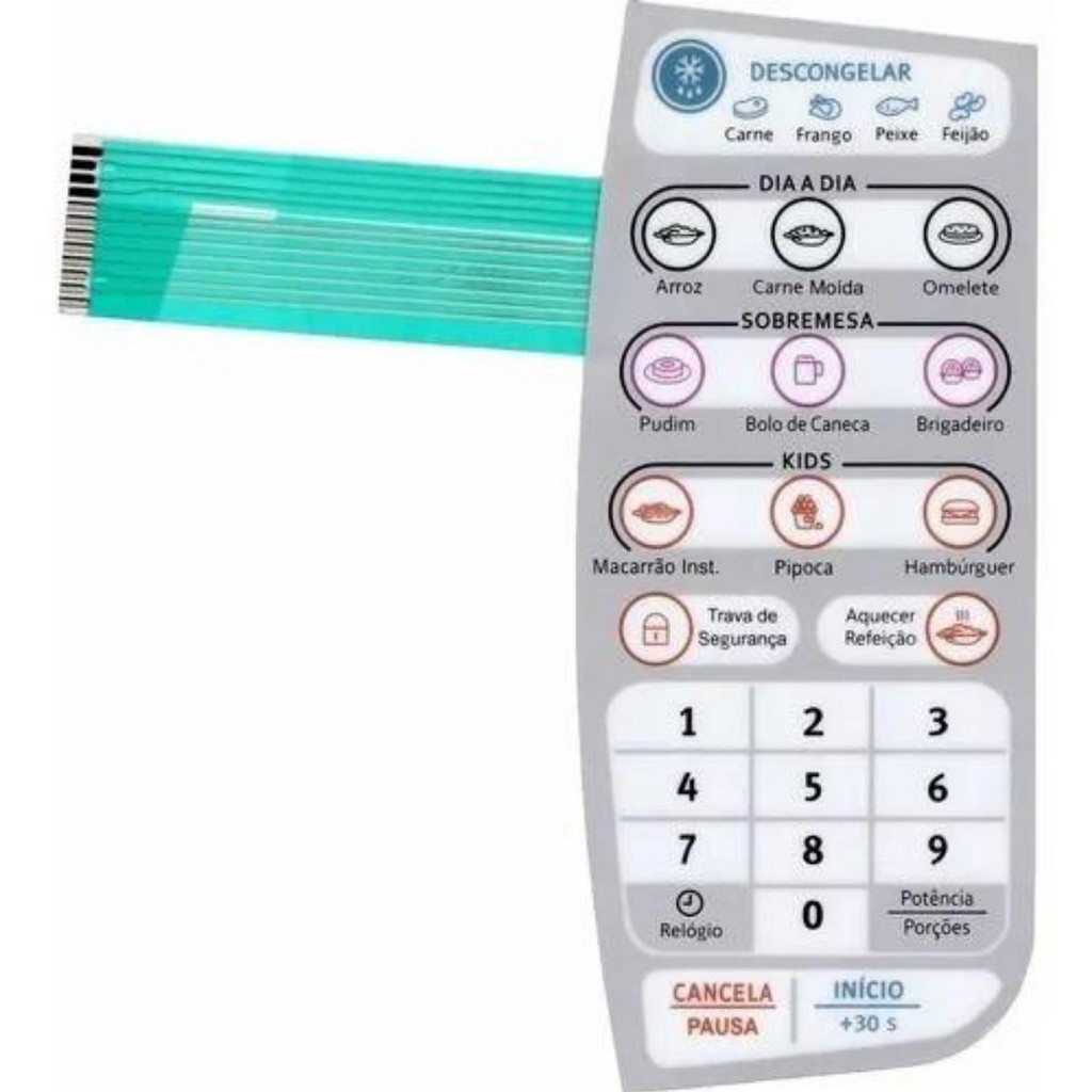 Membrana Painel Controle microondas Mtd30 Electrolux A07970901