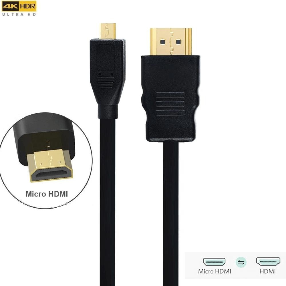 Cabo Flat HDMI x Micro-HDMI (Tipo D) 4K Ultra HD Super Fino (3 Metros)