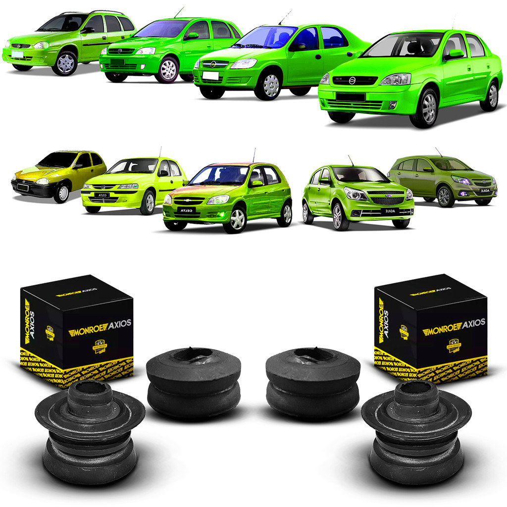 2 Coxim Batedor Suporte Reparo Batente Bucha Calço Amortecedor Traseiro Chevrolet Agile Celta Corsa Wagon Classic Prisma