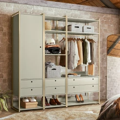 Guarda Roupa Modulado Closet Industrial Porta Gavetas cabideiro Off White - Olivar Móveis