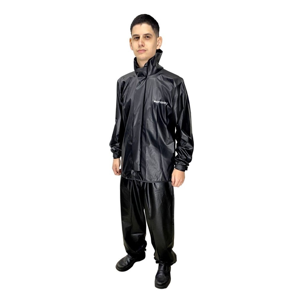 Capa de Chuva Motoqueiro Tamanho G PVC 0,28mm Pop Gola Masculino Preto - Pioneira 2510-PRE-G em Oferta na Shopee