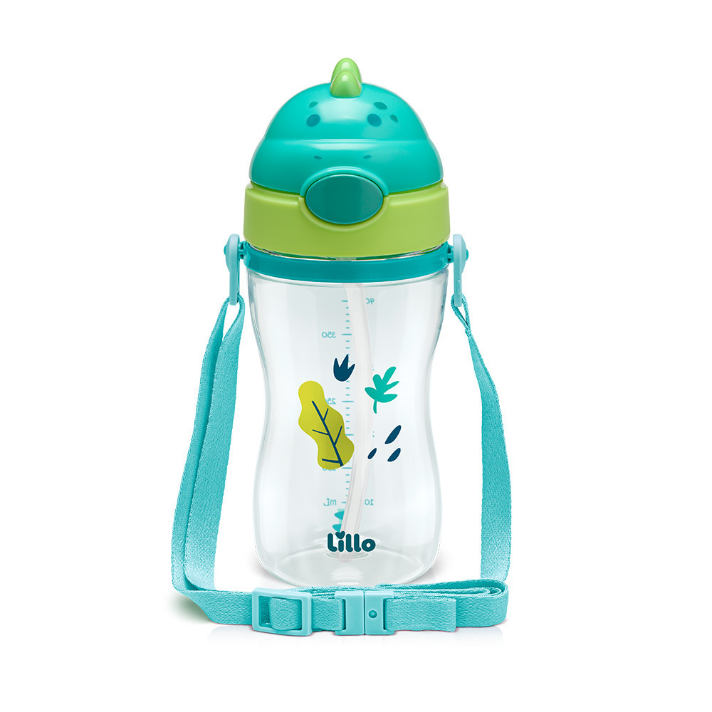 Copo Infantil Tritan C/ Alça e Canudo Dinossauro 400ml Lillo em Oferta na Shopee