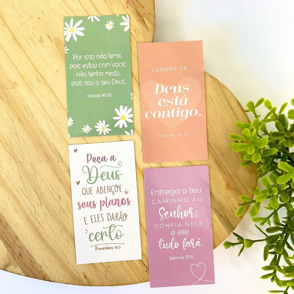 Kit Cartão (5x9cm) agradecimento frases biblicas cristãs evangelicas a pronta entrega tamanho 5x9cm em Oferta na Shopee