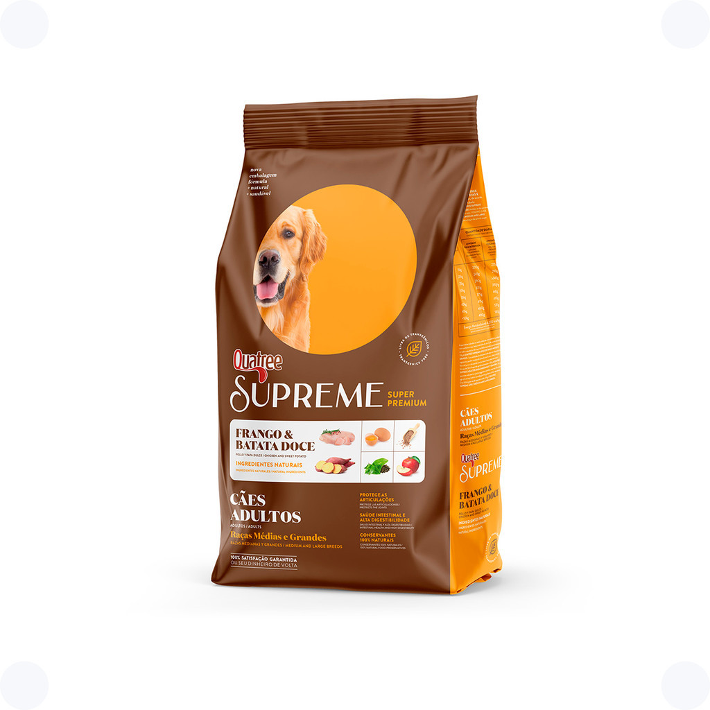 Ração Quatree Supreme Cães Adulto Raças Médias Grandes 15 Kg