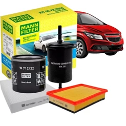 Kit Revisão 4 Filtro Chevrolet Onix Prisma 1.0 / 1.4 8V 2012 a 2019 MANN-FILTER