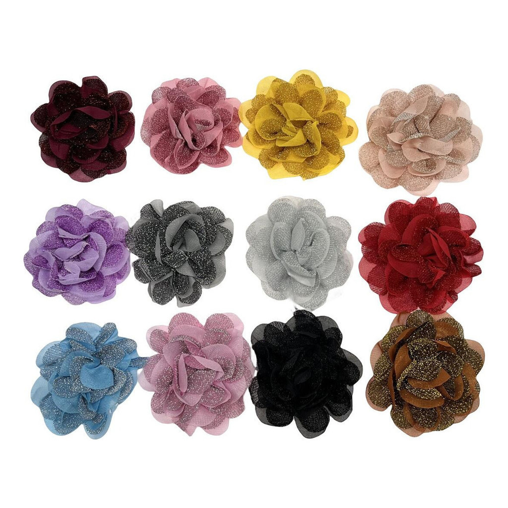 Flor De Fita De Seda De 10 Cm Flor De Tecido 10unidades flor em Oferta na Shopee