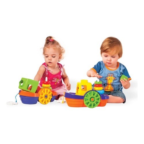 Brinquedo Barco Educativo Encaixe Bebê Pedagogico Barco