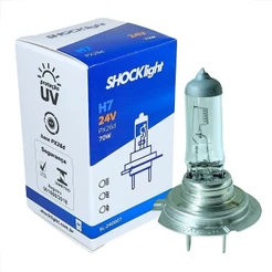Kit 2 Lâmpada Farol H7 Halogena 24V 70W PX26D Standart Luz Iluminação Veiculos Onibus Caminhao