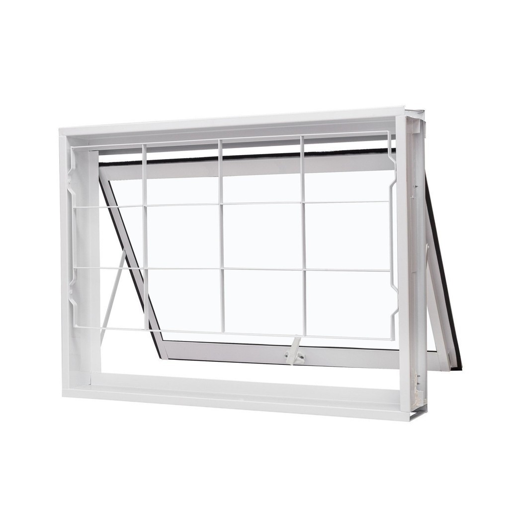 Janela de Aço Maxim-Ar 60x80cm com Grade Quadriculada e Vidro Liso Qualitysol Ramassol em Oferta na Shopee