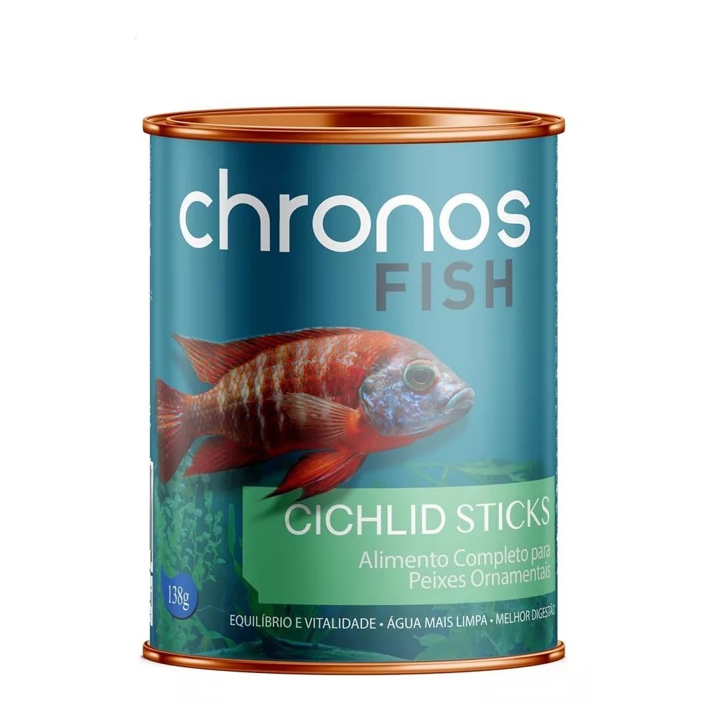 Ração Chronos Fish Cichlid Sticks 138g Peixe Ciclideo