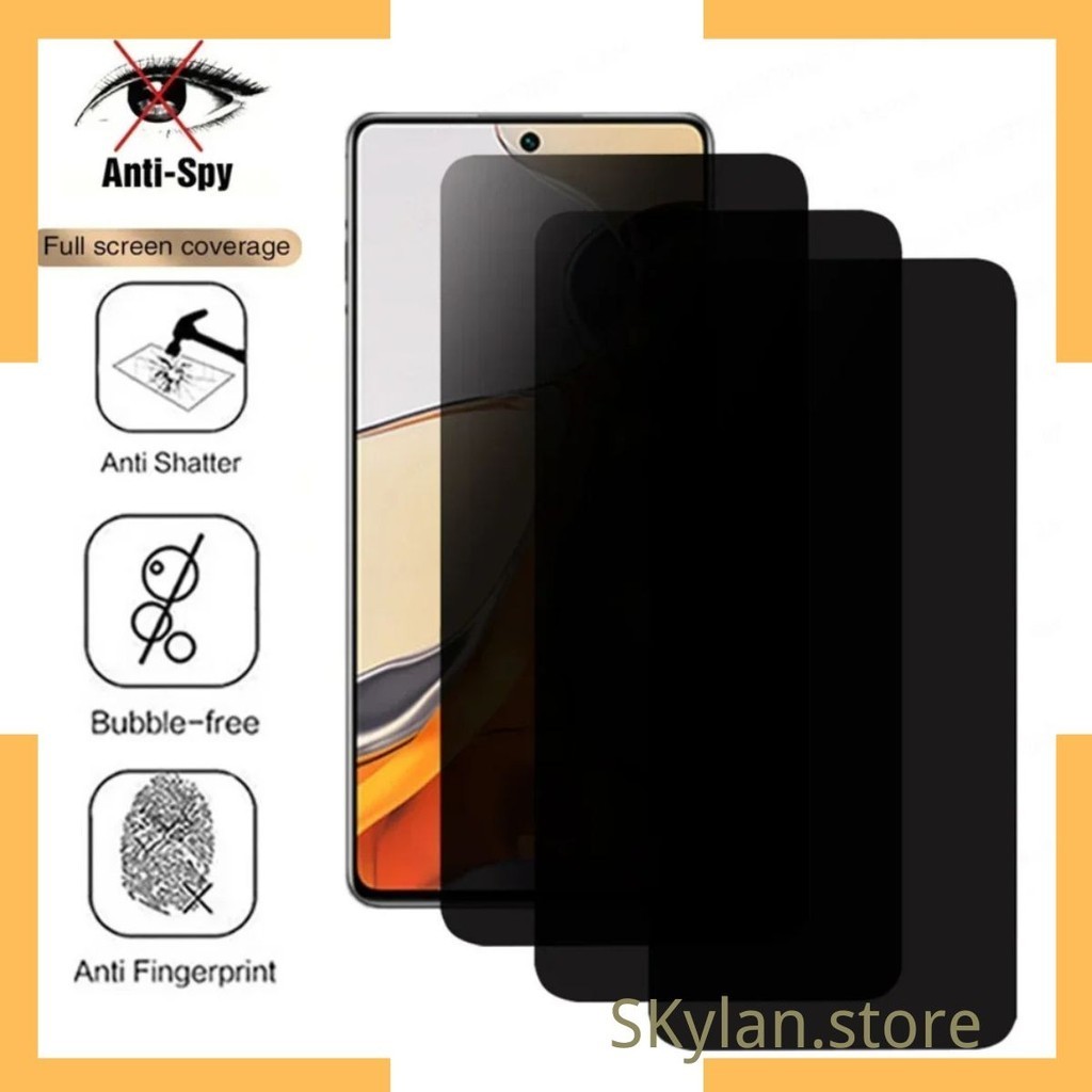 Película De 3D Vidro Privacidade Anti Spy Compativel Redmi 12/C Poco F5/X6 /X6pro Note 13/13pro/12 /G24 A35 A05 A15 A25
