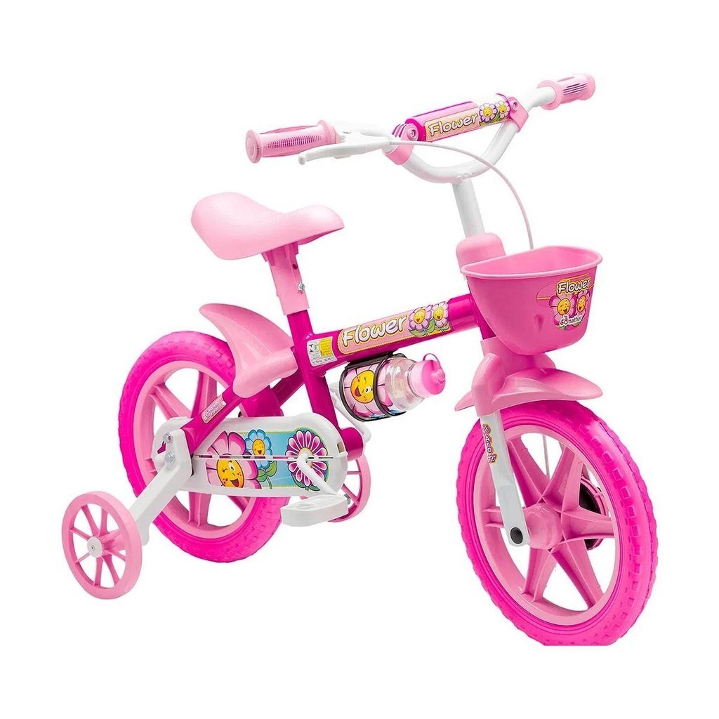 Bicicleta Infantil Criança Aro 12 Flower Nathor em Oferta na Shopee