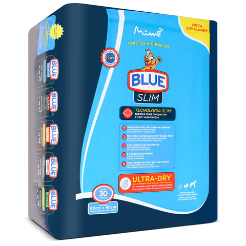 Tapete Higiênico Blue Slim Premium 90x60 cm 30 Unidades