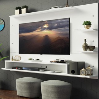 Painel para TV até 60 Polegadas Madesa Alfa com Prateleiras e Nichos - Branco em Oferta na Shopee