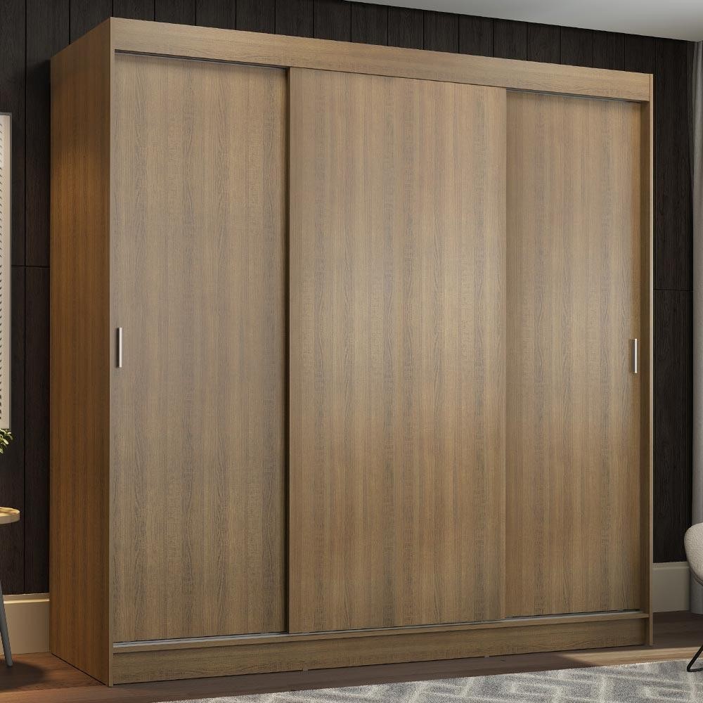 Guarda-Roupa Casal Madesa Reno 3 Portas de Correr - Rustic - Home & Living
