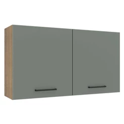 Armário de Cozinha Aéreo 120 cm 2 Portas Rustic/Cinza Agata Madesa