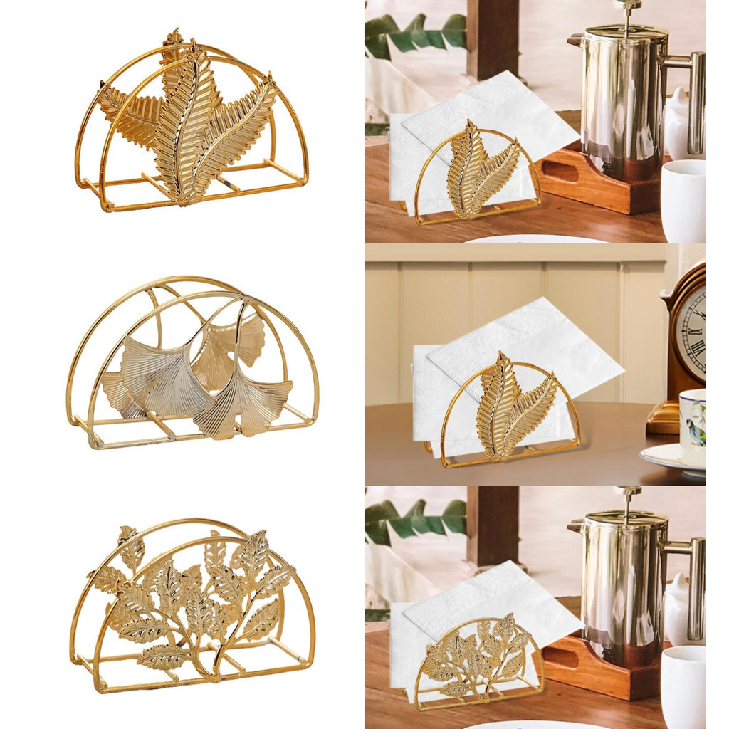 Porta-Guardanapos Dourados-Acessório De Mesa Elegante Para Jantar E Cozinha , Moderno Distribuidor De Tecidos Livre