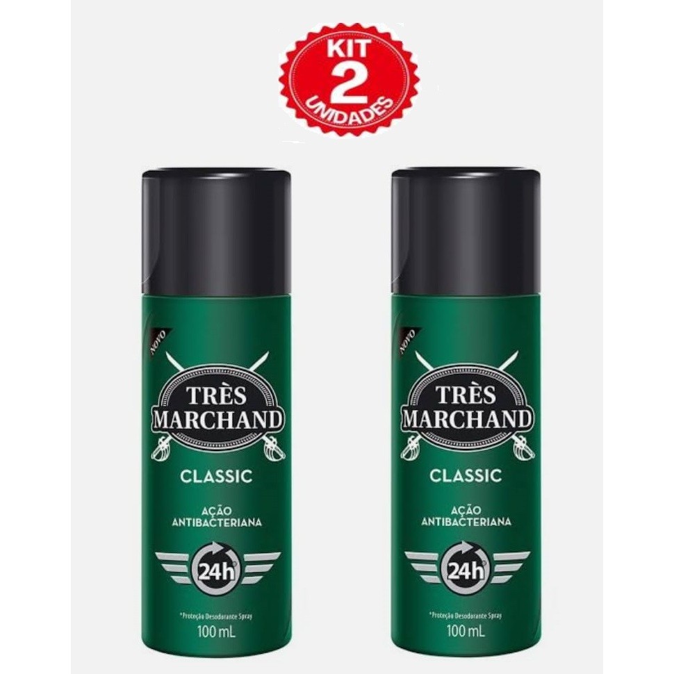 Kit c/ 2 uni Desodorante Spray Três Marchand Classic 100ml