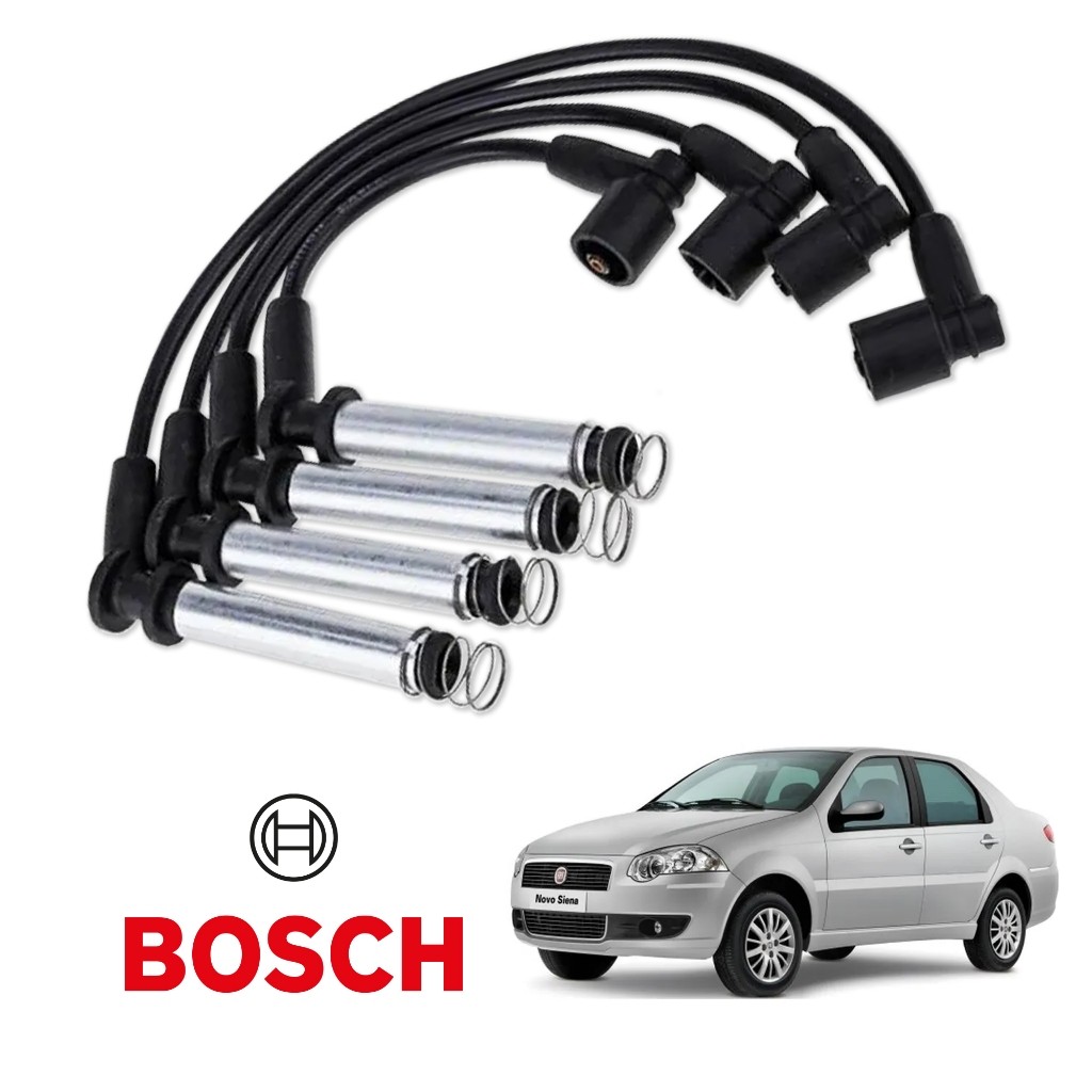 Cabo de Ignição Silicone Original Bosch Fiat Siena 1.8 MPI Flex 03/2004 a 07/2010