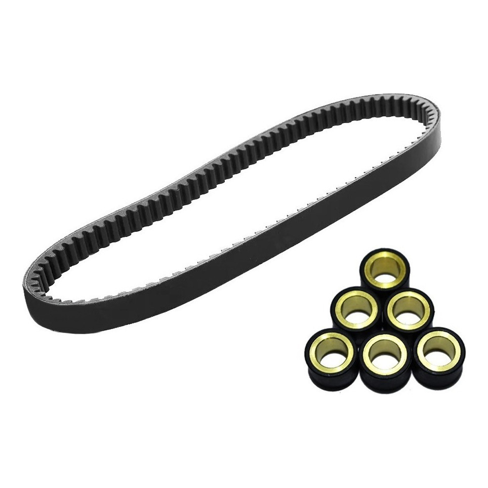 Correia + Kit 6 Rolete Embreagem Burgman 125 Até 2010