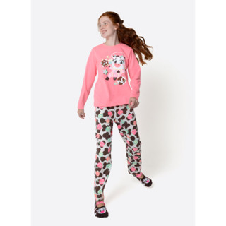 Pijama Manga Longa Algodão Menina Teen Vaca Chocolate - Puket em Oferta na Shopee