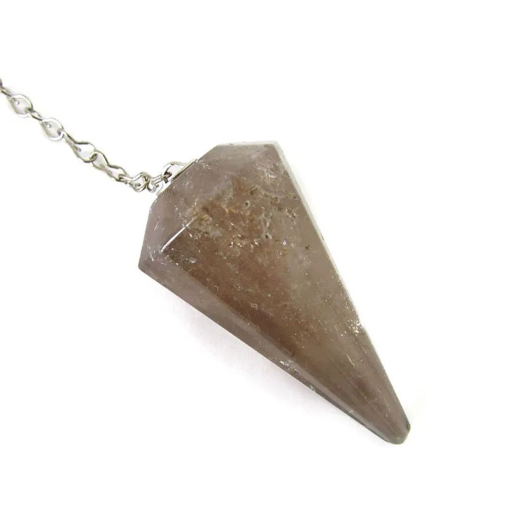 Pêndulo de Pedra Natural Quartzo Fumê Proteção 4cm
