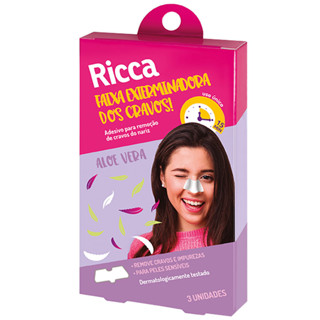 Adesivo Para Remoção De Cravos Do Nariz Ricca Com 3 Unidades - 3717 em Oferta na Shopee
