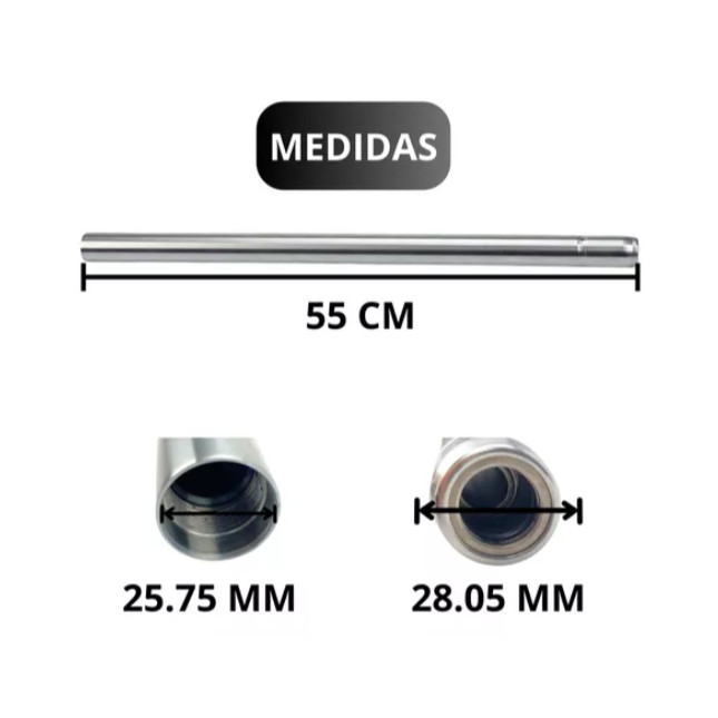 Kit com 2 Cilindro Tubo Interno Bengala Fan 150 Titan 150 — imagem 2 de 2