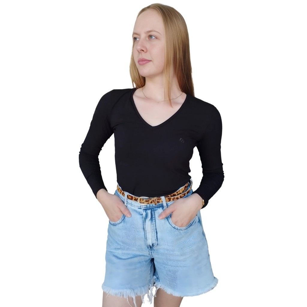 Blusa Feminina Canelada Manga Longa Colcci