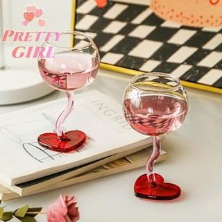 [Linda ggirl] Caneca De Taça De Vidro Em Formato De Coração Copo De Vinho Champanhe Com Alto Teor De Borosilicato Coquet