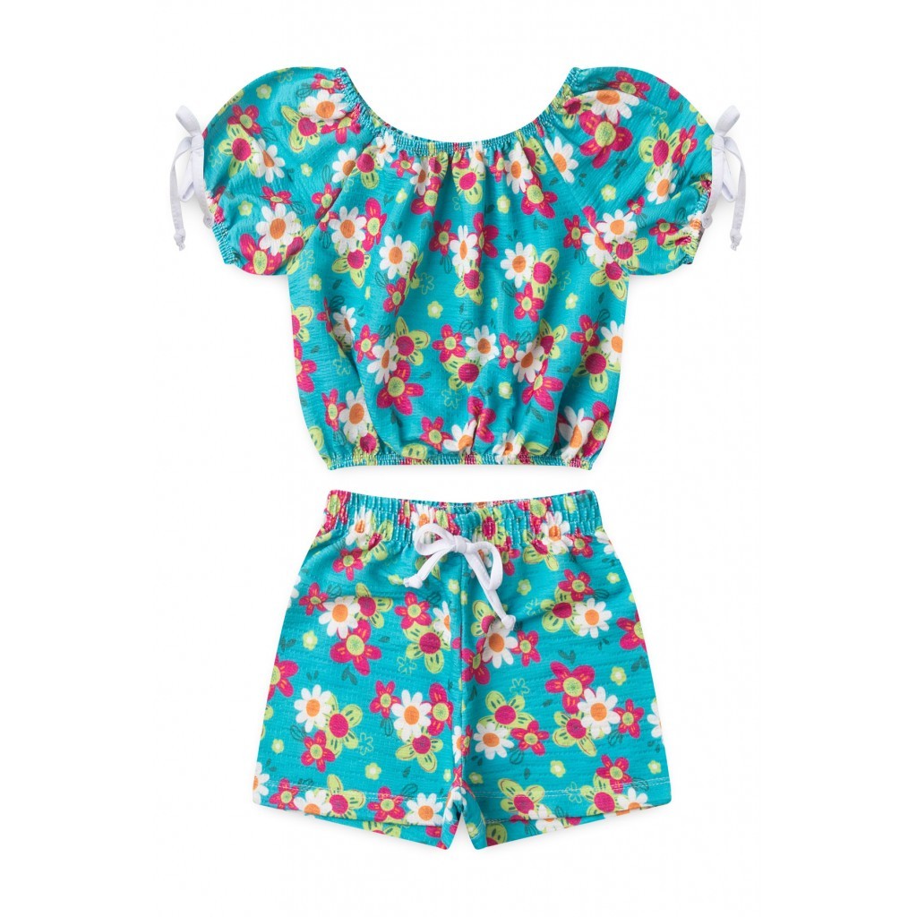 Conjunto Infantil Feminino Ciganinha De Flores - Baby & Kids Fashion