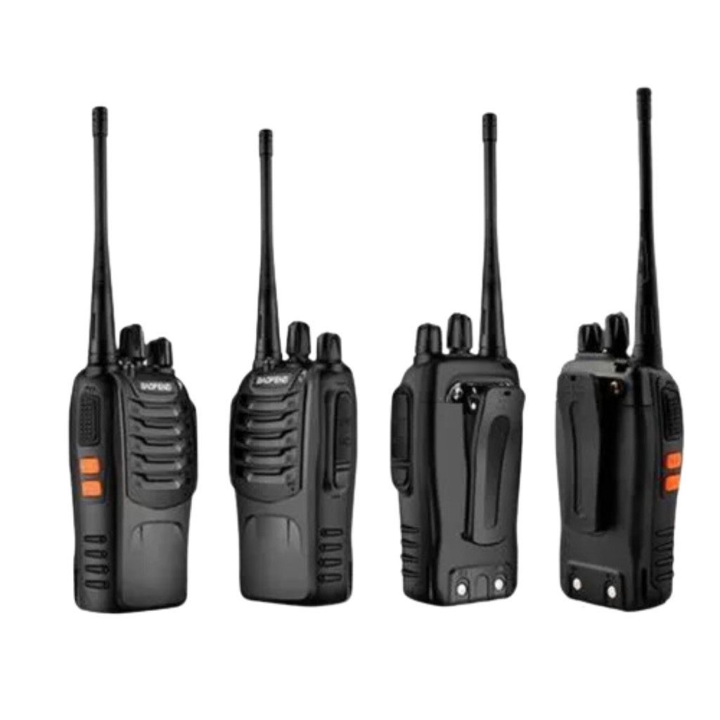 Kit 4 Radios Comunicação Ht Uhf Vhf 16 Canais Antena 12km Alcance Profissional