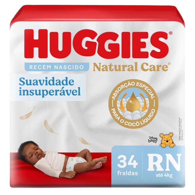 Fraldas Huggies Natural Care RN 34 Unidades em Oferta na Shopee